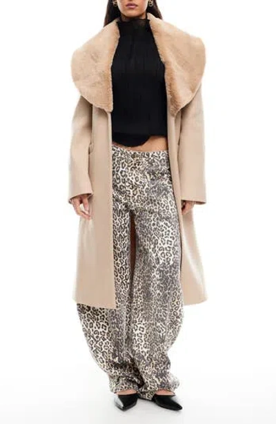 Lioness Endless Belted Coat In Brown