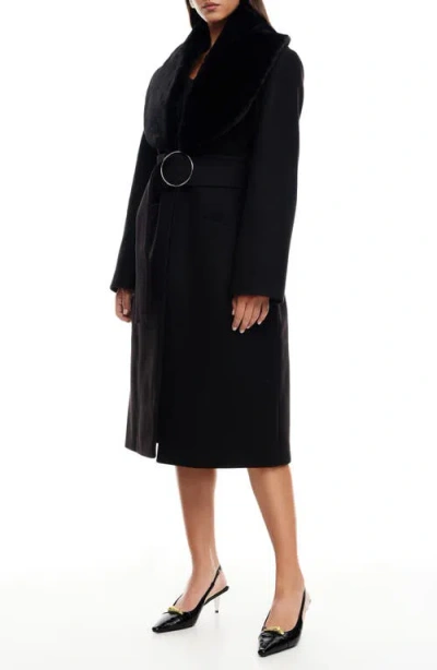 Lioness Endless Belted Coat In Onyx