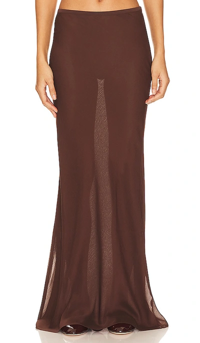 Lioness Endless Maxi Skirt In Chocolate