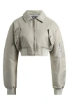 Lioness Essential Crop Bomber Jacket In Matcha