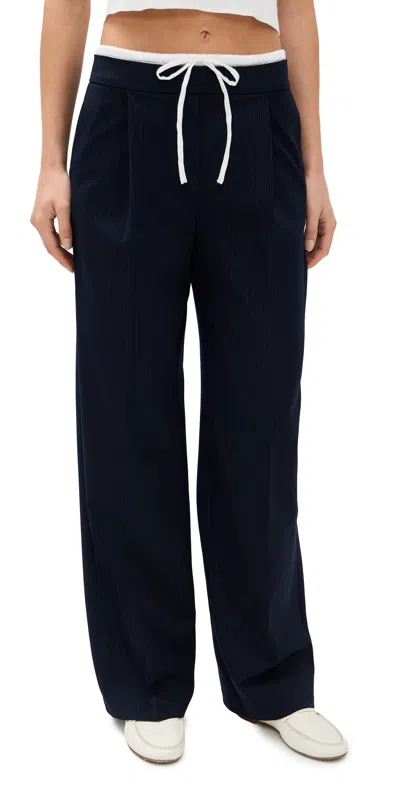 Lioness Essential Pants Navy Pinstripe In Blue