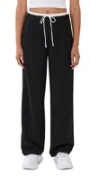Lioness Slouched Tie Up Pants Onyx In Onyx