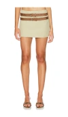 Lioness Ethereal Buckle Skirt In Beige