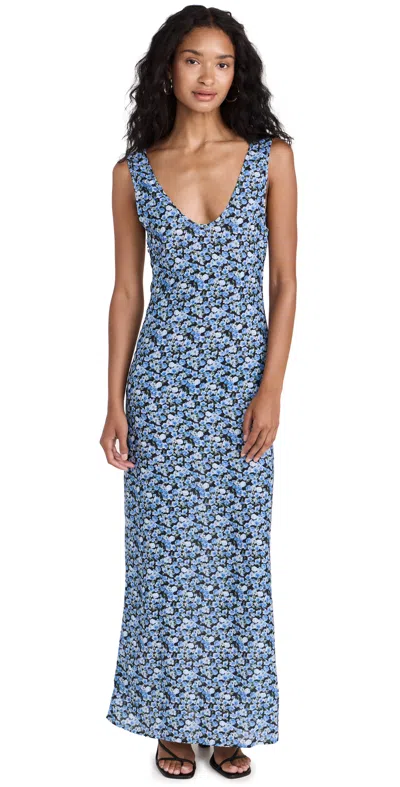 Lioness Fame Maxi Dress In Blue Floral
