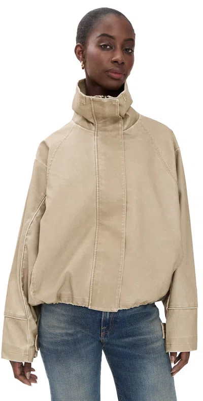 Lioness Faux Leather Shoreline Funnel Jacket Camel In Neutral