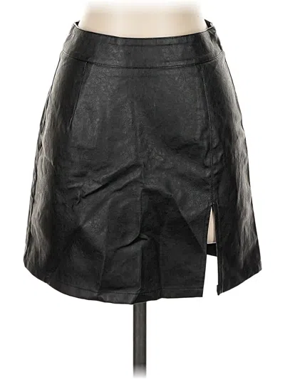 Pre-owned Lioness Faux Leather Skirt In Black