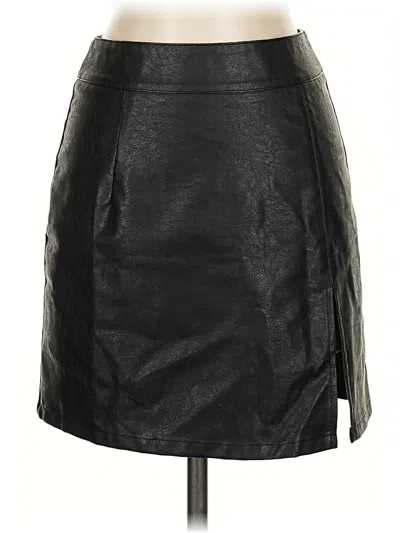 Pre-owned Lioness Faux Leather Skirt In Black