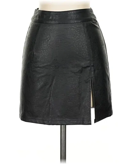 Pre-owned Lioness Faux Leather Skirt In Black