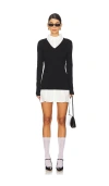 Lioness Femme Poplin Contrast Long Sleeve Minidress In 黑色