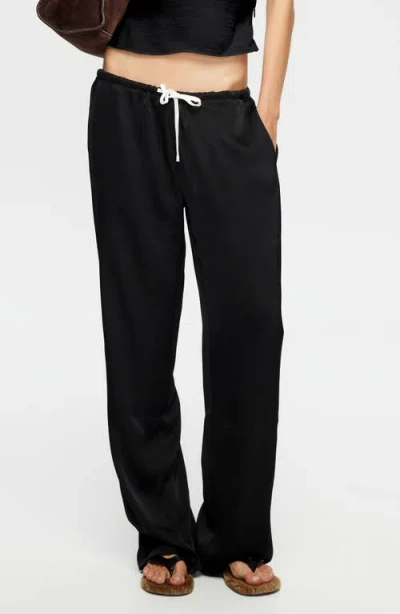Lioness Femme Satin Drawstring Pants In Black