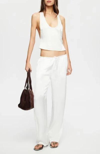 Lioness Femme Satin Drawstring Pants In White