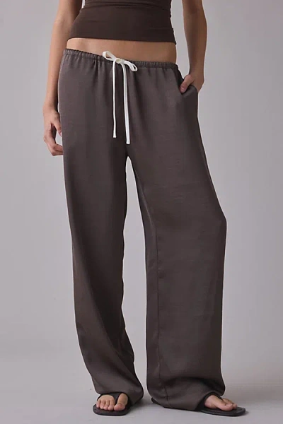 Lioness Femme Satin Pants In Mocha, Women's At Urban Outfitters In Brown