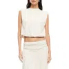 Lioness Field Of Dreams Bubble Hem Crop Top In Ivory