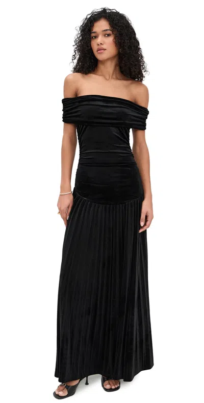 Lioness Field Of Dreams Maxi Dress Black Velvet