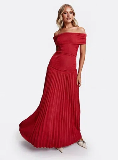 Lioness Field Of Dreams Maxi Dress In Crimson