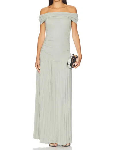 Lioness Field Of Dreams Maxi Dress In Light Sage In White