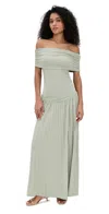 Lioness Field Of Dreams Maxi Dress Light Sage In Gray