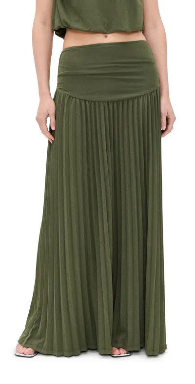 Lioness Field Of Dreams Maxi Skirt Olive