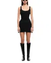 Lioness Field Of Dreams Scoop Neck Ruched Bodice Pleated Hem Mini Dress In Black