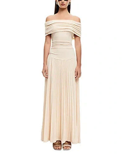 Lioness Field Of Dreams Off-the-shoulder Maxi Dress In Oatmeal