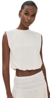 Lioness Field Of Dreams Bubble Hem Crop Top In Ivory