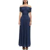 Lioness Field Of Dreams Off-the-shoulder Maxi Dress In Blue
