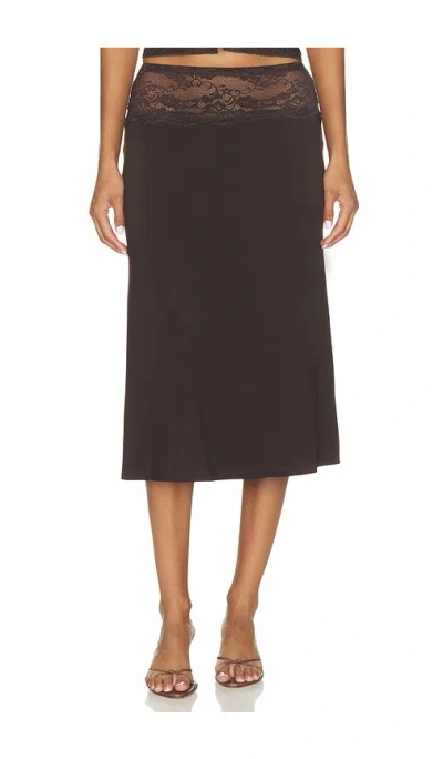 Lioness First Kiss Midi Skirt In Brown