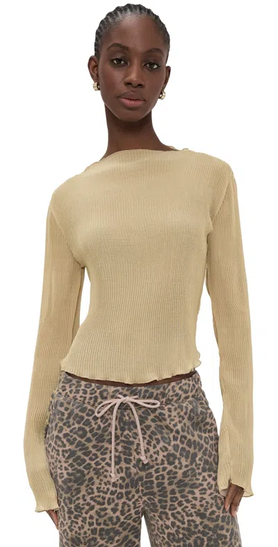 Lioness Ford Long Sleeve Top Beige In Nude