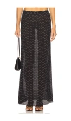 Lioness Ford Maxi Skirt Onyx Polka In Black