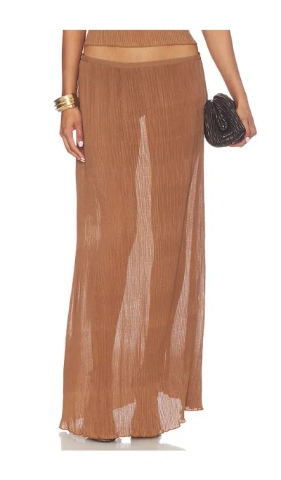 Lioness Ford Maxi Skirt In Chocolate