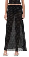 Lioness Ford Maxi Skirt Onyx Polka In Black