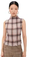 Lioness Ford Top Tan Plaid In Brown