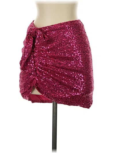 Pre-owned Lioness Formal Skirt In Burgundy