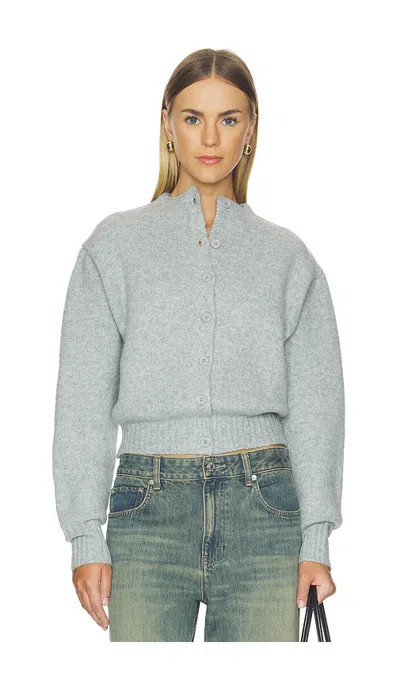 Lioness Frame Knit Cardigan In Grey