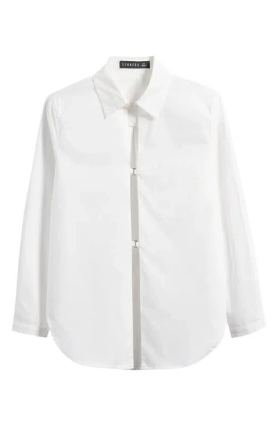 Lioness Gianni Cotton Button-up Shirt In Porcelain