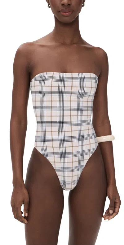 Lioness Gigi One Piece Beige Plaid In Brown