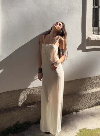 Lioness Glacial Sheer Maxi Dress In Yellow