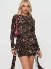 Lioness Glory Mini Dress In Leopard