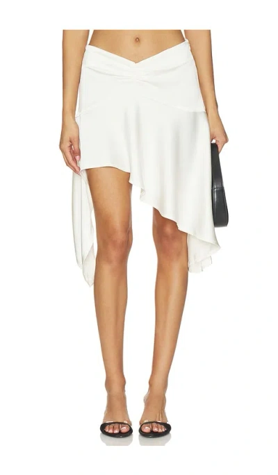 Lioness Gloss Midi Skirt In White