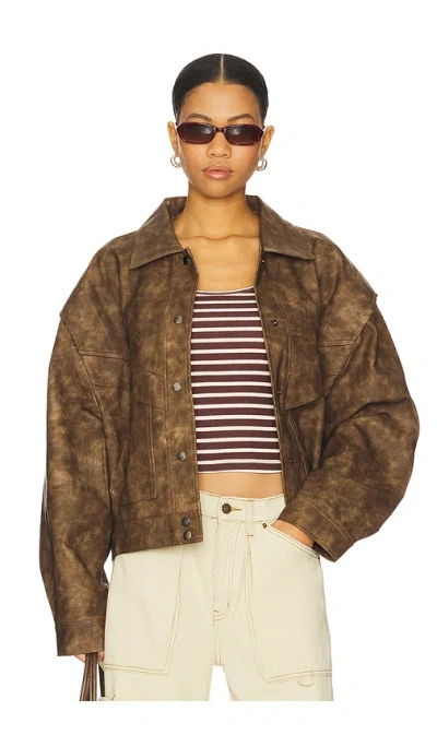 Lioness Hailey Bomber Jacket In Brown