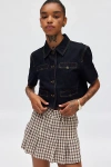 Lioness Halston Denim Top Dark Denim In Indigo