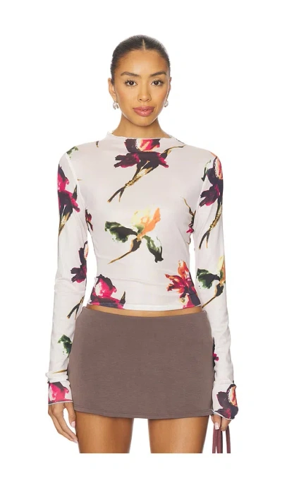 Lioness Hamptons Long Sleeve Top In White