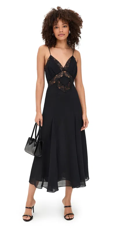 Lioness Harmony Midi Dress Obsidian In Black