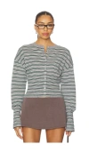 Lioness Head In The Clouds Cardigan Grey Moss In Gray