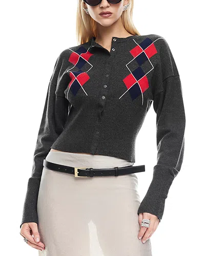 Lioness Head In The Clouds Cardigan In Gray