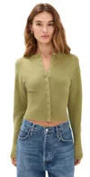 Lioness Head In The Clouds Cardigan Olive In Green