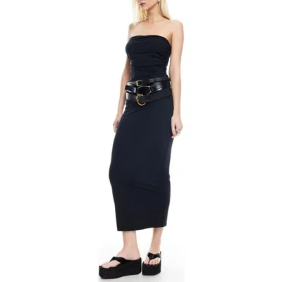 Lioness Heatwave Strapless Midi Dress In Black