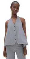 Lioness Hills Halter Top Navy Stripe In Blue