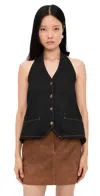 Lioness Hills Halter Top Onyx In Black