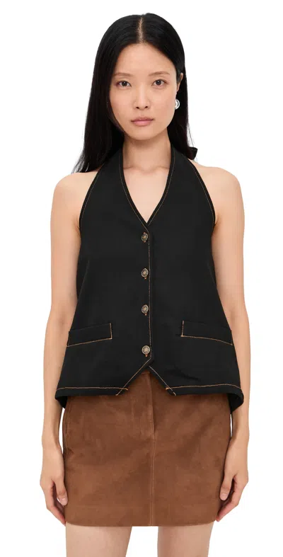Lioness Hills Halter Top Onyx In Black